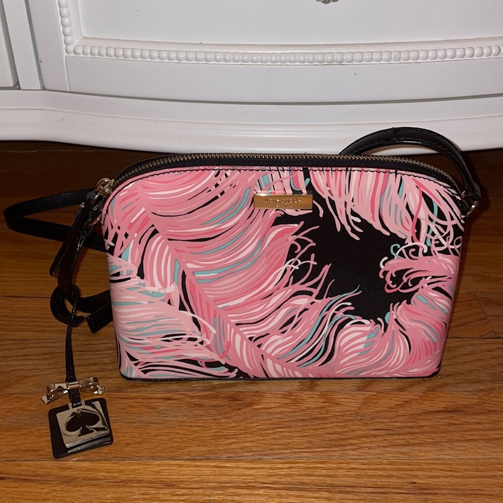 Kate Spade Pink Feather Leather Shoulder Bag